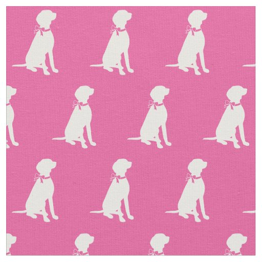 Vizsla Dog Silhouette Pet Pink Fabric