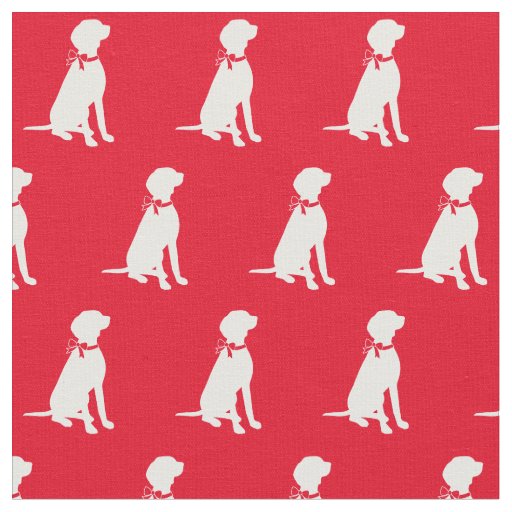 Vizsla Dog Silhouette Pet Red Fabric