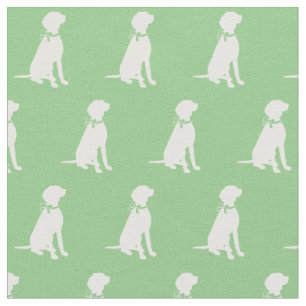 Vizsla Dog Silhouette Pet Sage Green Fabric