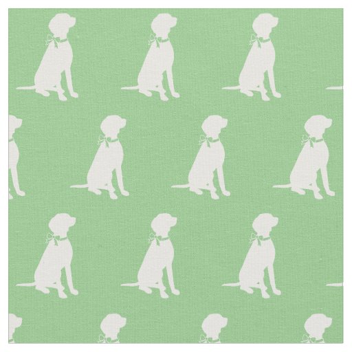 Vizsla Dog Silhouette Pet Sage Green Fabric