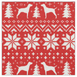 Vizsla Dog Silhouettes Christmas Holiday Patterned Fabric