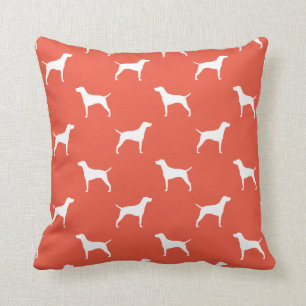 Vizsla Dog Silhouettes Pattern Decorative Throw Pillow
