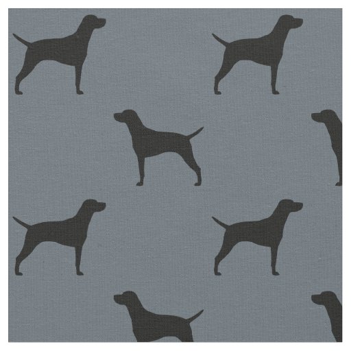 Vizsla Dog Silhouettes Pattern Fabric