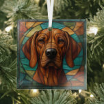 Vizsla Dog &quot;Stained Glass&quot; Glass Ornament