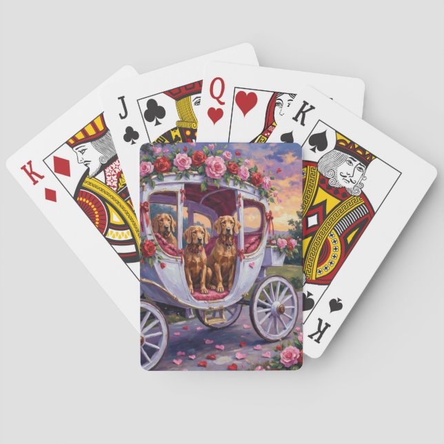 Vizsla Dog Valentine's Day Poker Cards (Back)