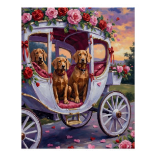 Vizsla Dog Valentine's Day Poster