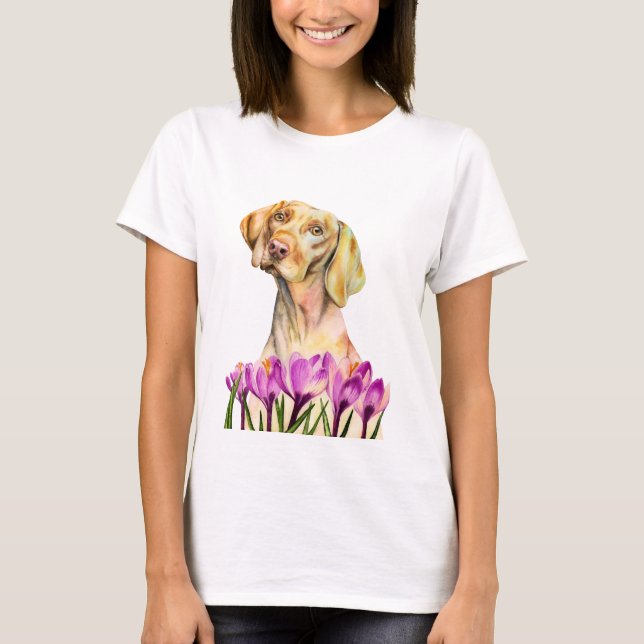 Vizsla Dog Watercolor T-Shirt (Front)