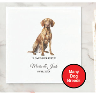 Vizsla Dog Wedding Napkins with Photo