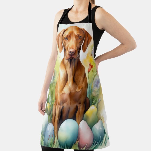 Vizsla Dog with Easter Eggs Holiday  Apron (Insitu)