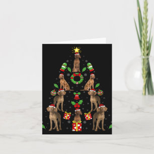 Vizsla Dog Xmas Lighting Tree Vizsla Christmas V N Card