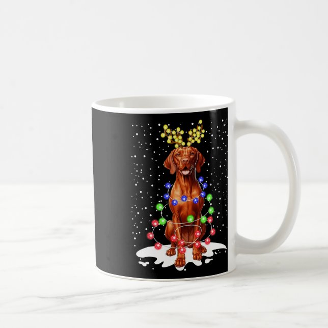Vizsla Dog Xmas Ugly Christmas Lights  Coffee Mug (Right)