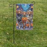 Vizsla Dogs Trick-or-Treating in Halloween Costume Garden Flag