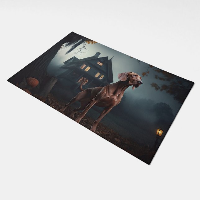 Vizsla Halloween Scary Doormat (Angled)