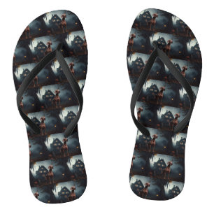 Vizsla Halloween Scary Flip Flops