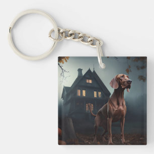 Vizsla Halloween Scary Keychain