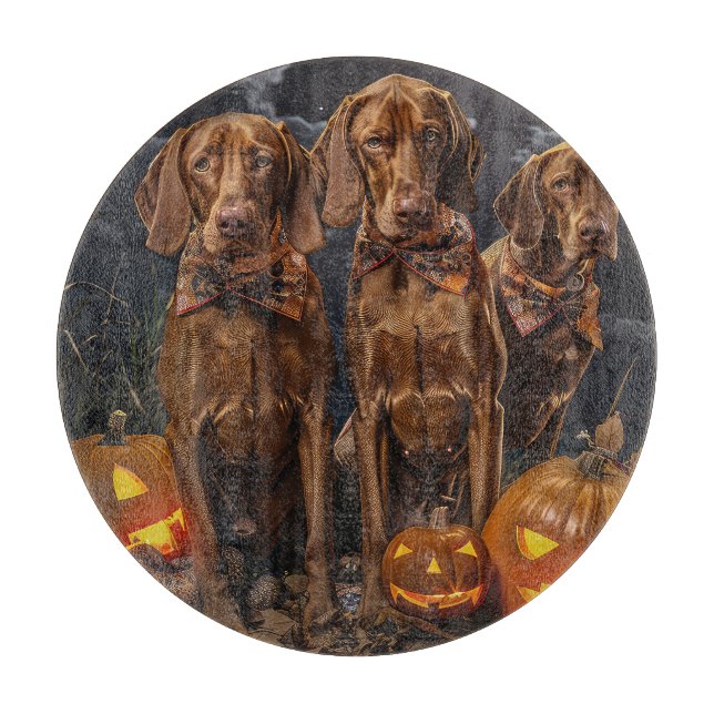 Vizsla Halloween Spooky Cutting Board (Front)