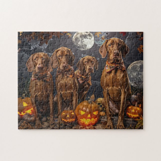 Vizsla Halloween Spooky Jigsaw Puzzle (Horizontal)