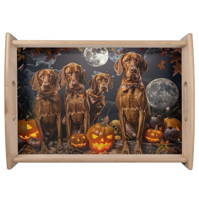 Vizsla Halloween Spooky Serving Tray (Front)