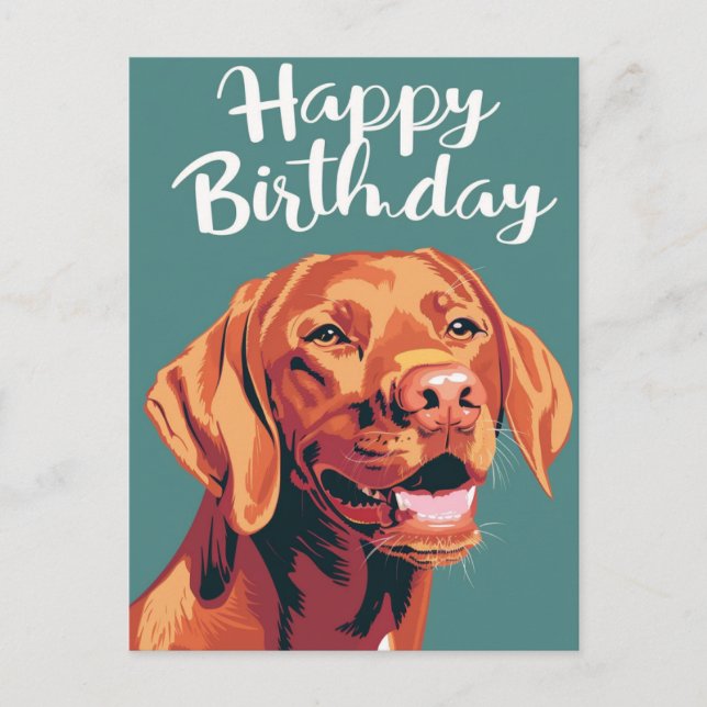 Vizsla Happy Birthday  Postcard (Front)