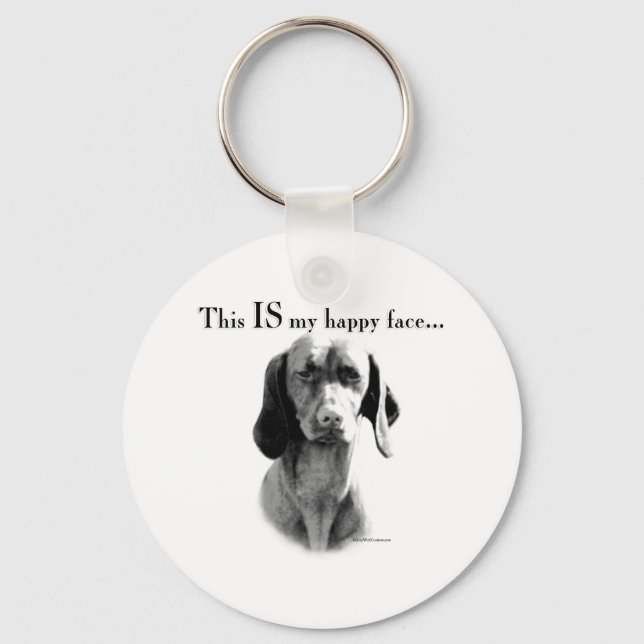 Vizsla Happy Face Keychain (Front)