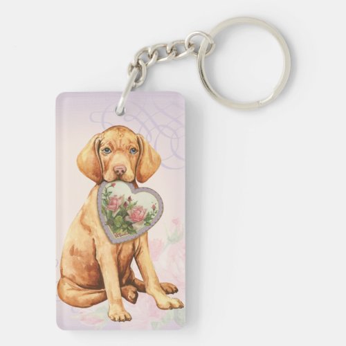 Vizsla Heart Mom Keychain