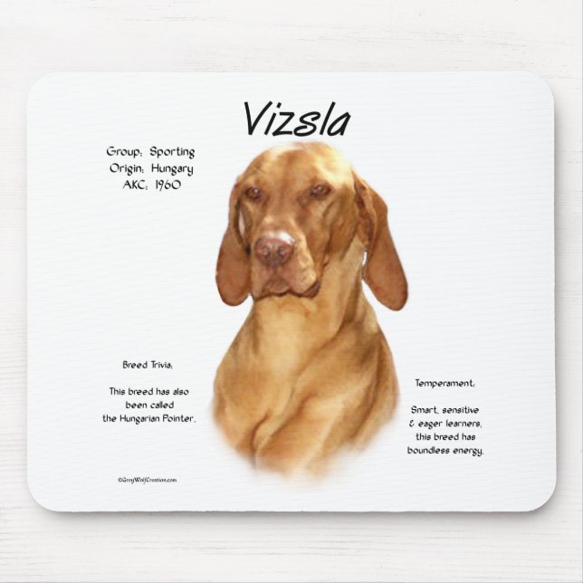 Vizsla History Design Mouse Pad (Front)
