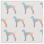 Vizsla Hound Geometric Pattern Silhouette Pastel Fabric