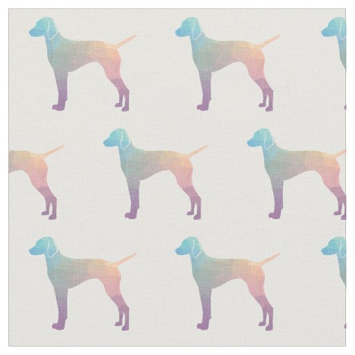 Vizsla Hound Geometric Pattern Silhouette Pastel Fabric