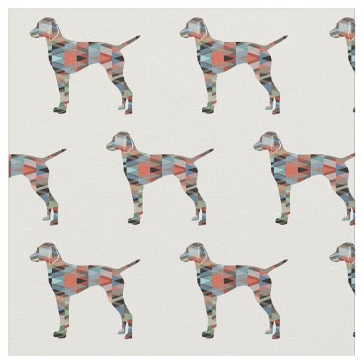 Vizsla Hound Geometric Pattern Silhouette plaid Fabric
