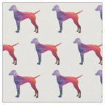 Vizsla Hound Geometric Pattern Silhouette Purple Fabric