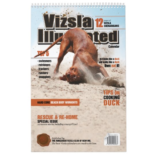 Vizsla Illustrated Calendar