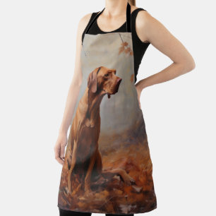 Vizsla in Autumn Leaves Fall Inspire Apron
