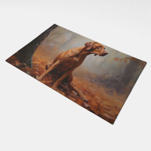 Vizsla in Autumn Leaves Fall Inspire Doormat