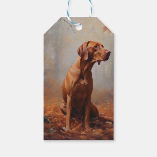 Vizsla in Autumn Leaves Fall Inspire Gift Tags