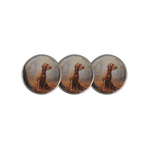 Vizsla in Autumn Leaves Fall Inspire Golf Ball Marker