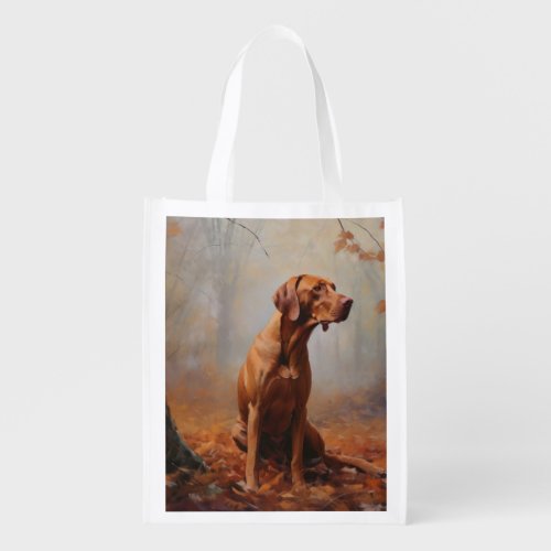 Vizsla in Autumn Leaves Fall Inspire Grocery Bag