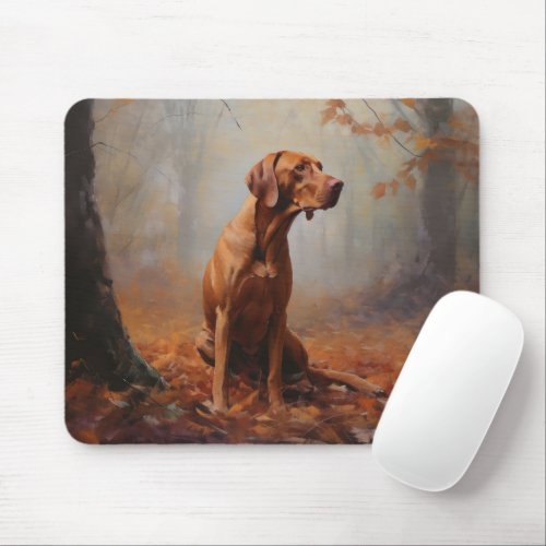 Vizsla in Autumn Leaves Fall Inspire Mouse Pad