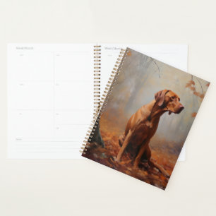 Vizsla in Autumn Leaves Fall Inspire Planner