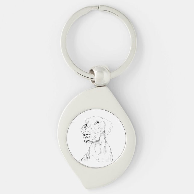 Vizsla Keychain – Dog Keyring Minimalist Gift (Front)