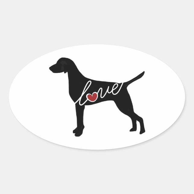 Vizsla Love Oval Sticker (Front)