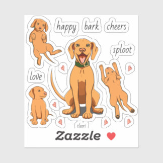 Vizsla Love Stylized Drawings and Custom Phrases Sticker