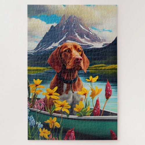 Vizsla on a Paddle A Scenic Adventure Jigsaw Puzzle