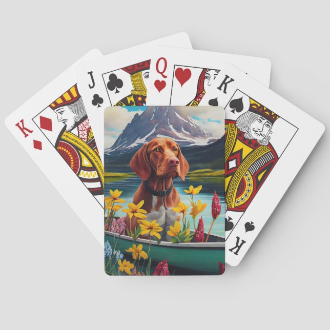 Vizsla on a Paddle: A Scenic Adventure Poker Cards (Back)