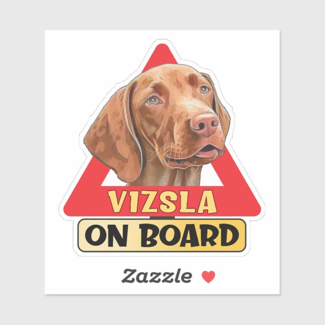 Vizsla On Board Hungarian Dog Red Traffic Sign Sticker (Sheet)