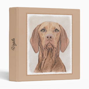 Vizsla Painting - Cute Original Dog Art 3 Ring Bin Binder