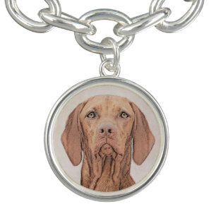 Vizsla Painting - Cute Original Dog Art Bracelet
