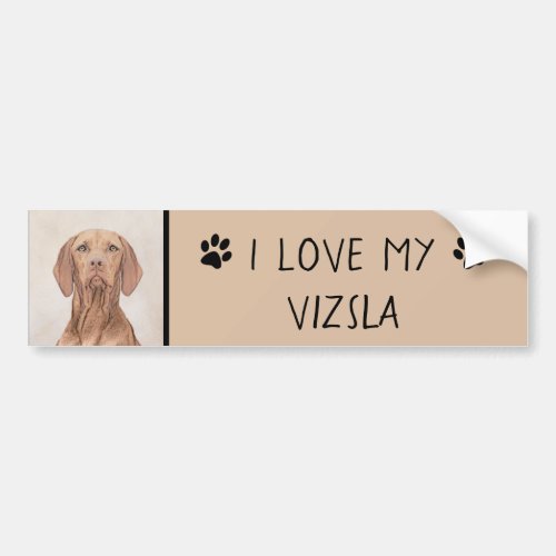 Vizsla Painting _ Cute Original Dog Art Bumper Sticker