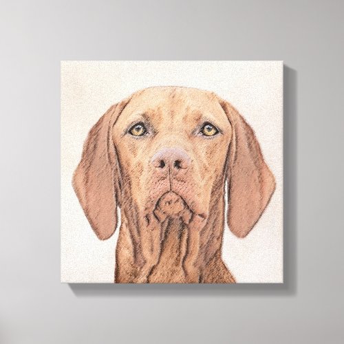 Vizsla Painting _ Cute Original Dog Art Canvas Print