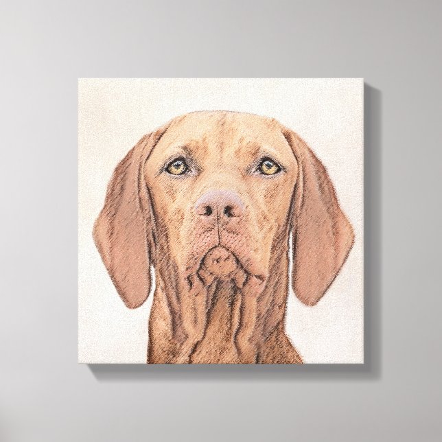 Vizsla Painting - Cute Original Dog Art Canvas Print (Front)