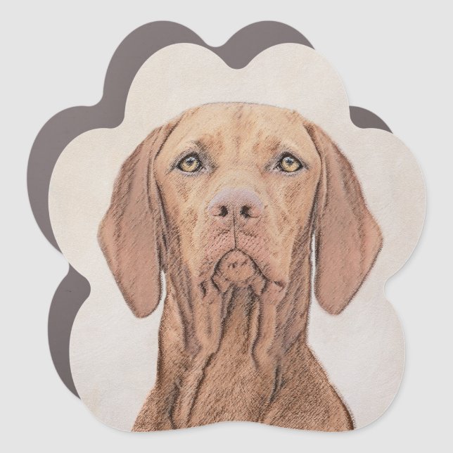 Vizsla Painting - Cute Original Dog Art Car Magnet (Front)